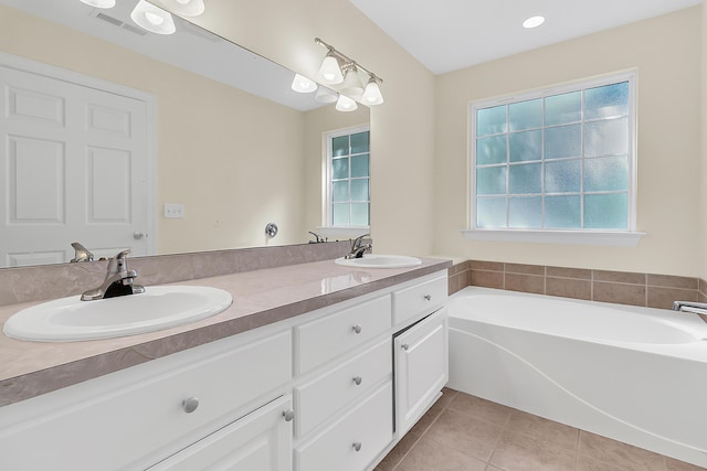 7869 High Maple Cir N, Charleston, SC 29418 - full bath with tile patterned floors, a bath, and double vanity