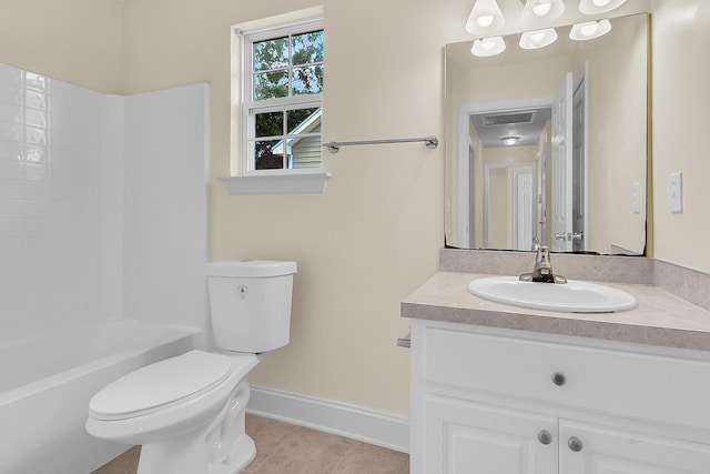 7869 High Maple Cir N, Charleston, SC 29418 - full bath featuring tile patterned flooring, toilet, vanity, baseboards, and shower / tub combination