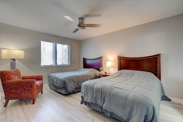 8483 Yadkin Cir Unit D, North Charleston, SC 29406 - bedroom featuring light wood-style floors and a ceiling fan
