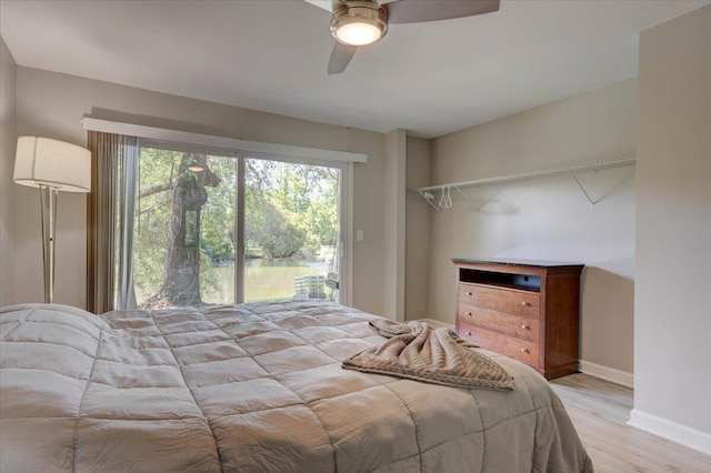 8483 Yadkin Cir Unit D, North Charleston, SC 29406 - bedroom featuring light wood-type flooring and ceiling fan