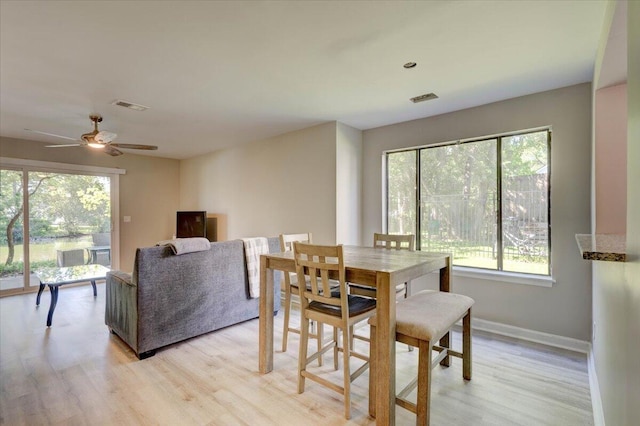 8483 Yadkin Cir Unit D, North Charleston, SC 29406 - dining space with plenty of natural light, light wood-type flooring, and a ceiling fan