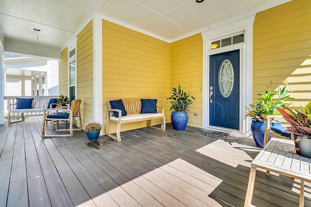 wooden deck featuring a porch