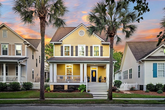 view of front of house with covered porch