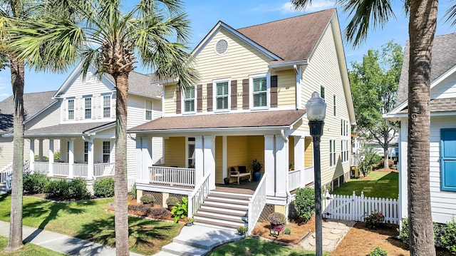 view of front of property with covered porch