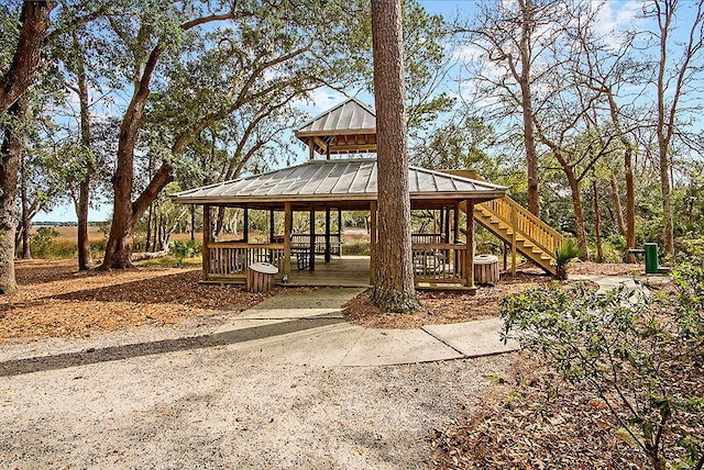 view of property's community with a gazebo