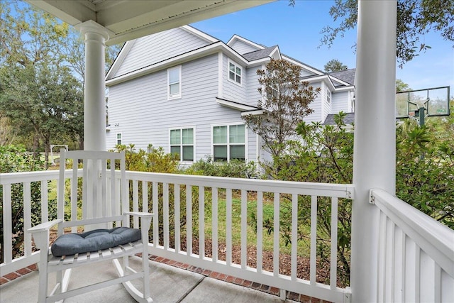 balcony with covered porch