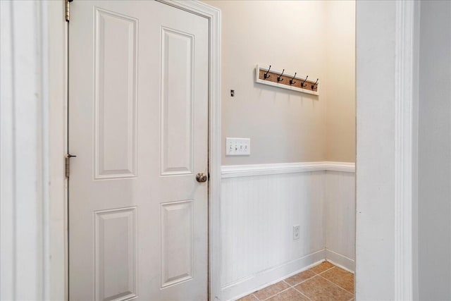 interior space featuring light tile patterned floors