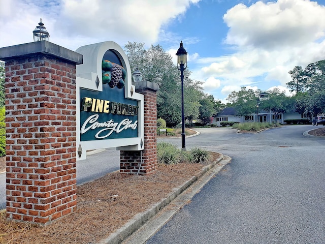 view of community sign