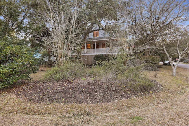 view of yard with a porch