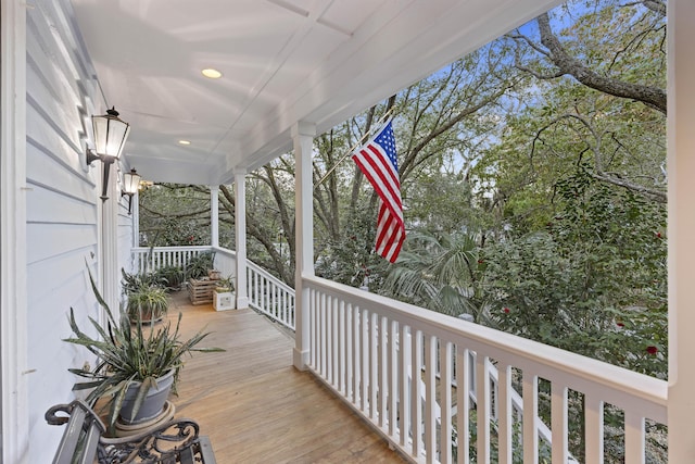 deck with covered porch