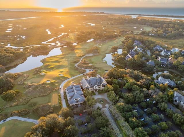 515 Claret Way, Kiawah Island, SC 29455 - aerial view of property's location featuring a large body of water, nearby suburban area, and a local golf course
