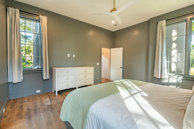 515 Claret Way, Kiawah Island, SC 29455 - bedroom with wood finished floors, baseboards, ceiling fan, and recessed lighting