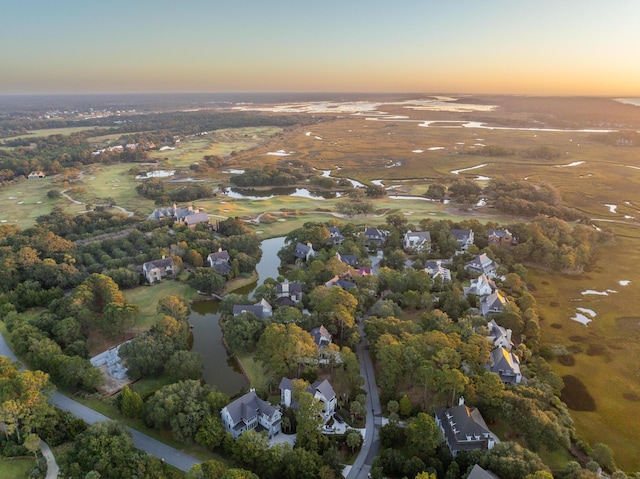 515 Claret Way, Kiawah Island, SC 29455 - aerial view at dusk of a water view and a residential view