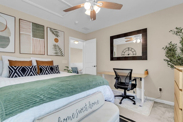 2961 Waterleaf Rd, Johns Island, SC 29455 - carpeted bedroom featuring baseboards and a ceiling fan