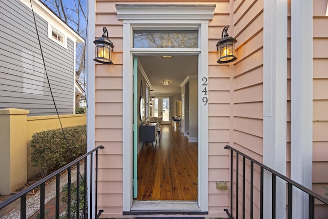 view of doorway to property