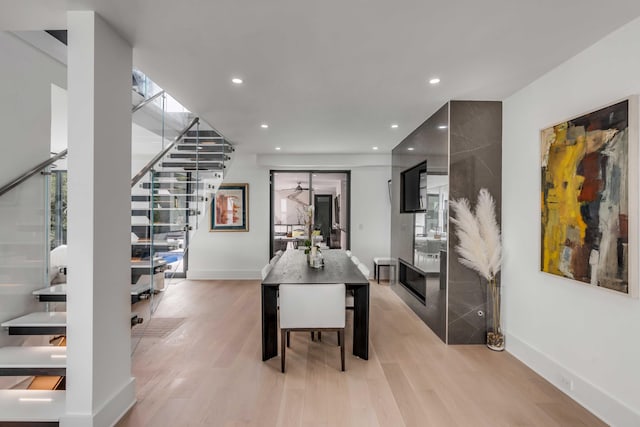 dining room featuring light hardwood / wood-style floors