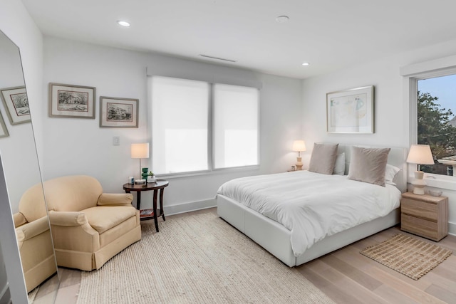 bedroom featuring light hardwood / wood-style flooring