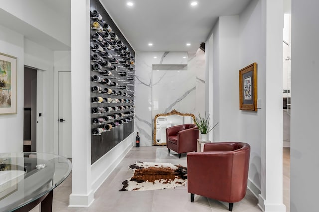 interior space with walk in shower