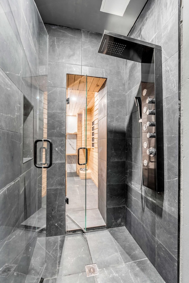 bathroom with walk in shower