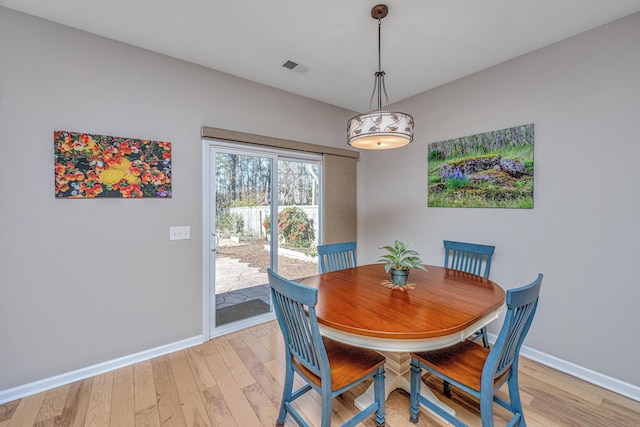 dining room featuring light hardwood / wood-style flooring