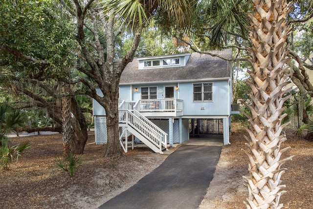 beach home with a carport