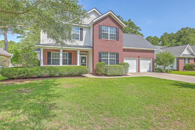 111 Kapalua Run, Summerville, SC 29483 - view of front of property featuring driveway, an attached garage, a front lawn, and brick siding
