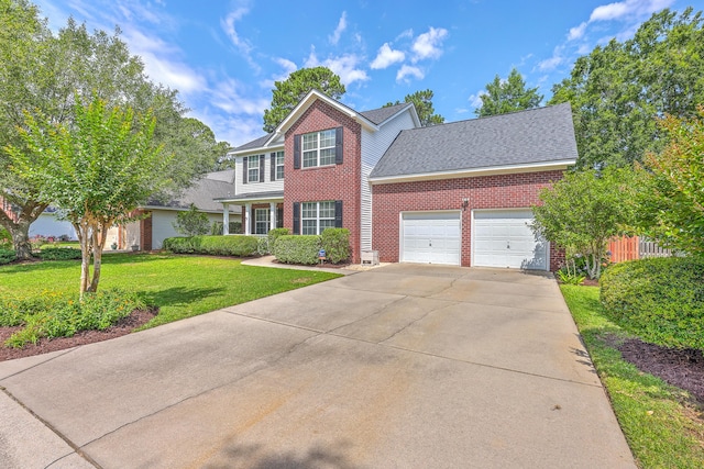 111 Kapalua Run, Summerville, SC 29483 - view of front facade featuring brick siding, concrete driveway, a front yard, and an attached garage