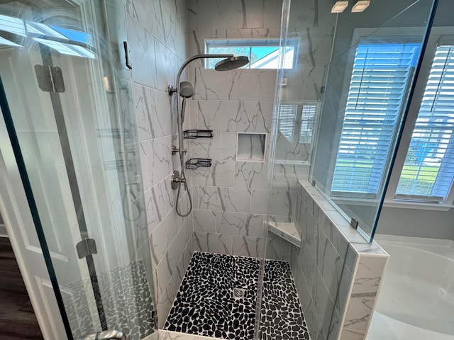 bathroom with walk in shower