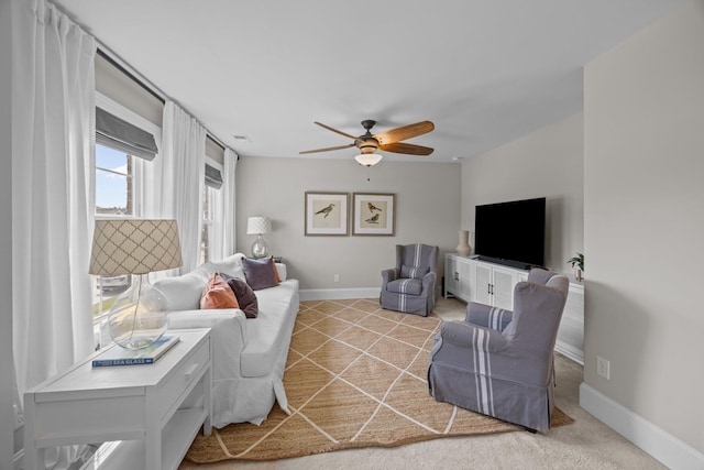 255 Saxony Loop, Summerville, SC 29486 - living area with a ceiling fan and baseboards