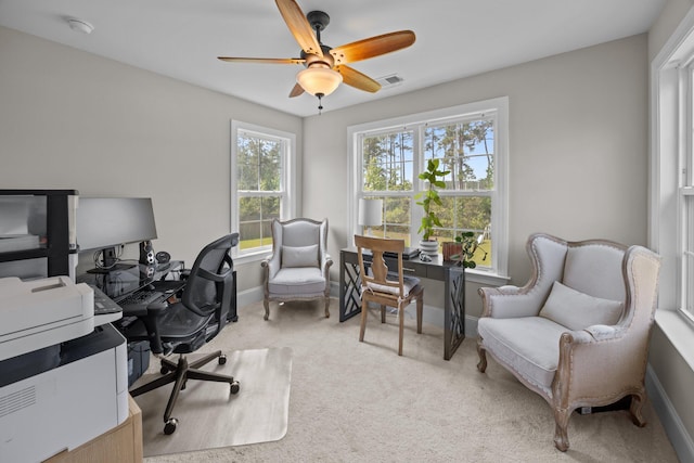 255 Saxony Loop, Summerville, SC 29486 - office space with carpet floors, ceiling fan, and baseboards