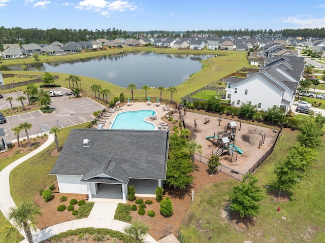 255 Saxony Loop, Summerville, SC 29486 - aerial perspective of suburban area with a pool and a large body of water