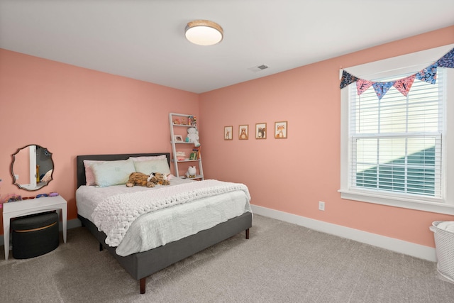 bedroom with carpet