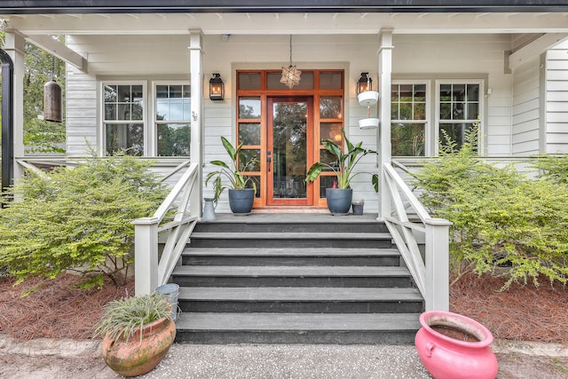 property entrance with a porch