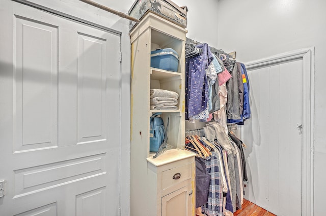 spacious closet featuring light wood-type flooring