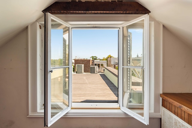 additional living space with vaulted ceiling and a healthy amount of sunlight