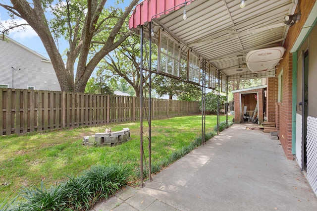 1549 N Avalon Cir, Charleston, SC 29407 - view of yard with a ceiling fan and a patio