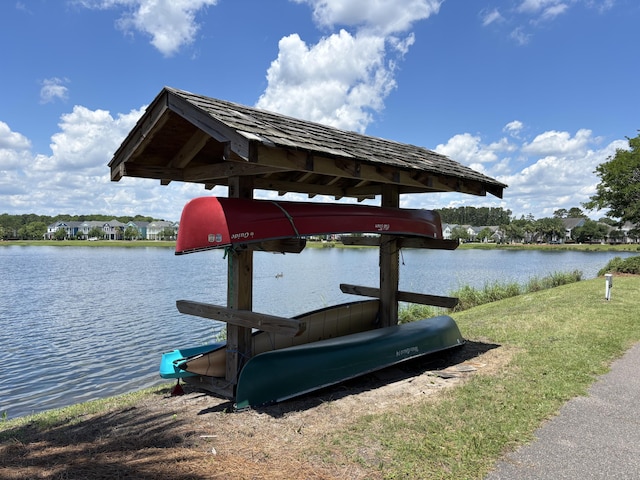 dock featuring a water view