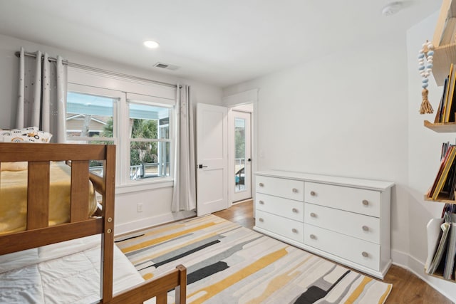 bedroom featuring light wood-type flooring