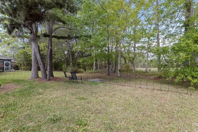 view of yard with fence