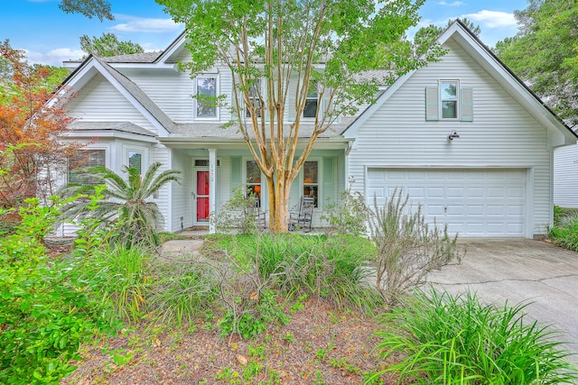 1972 Gray Battery Ct, Mount Pleasant, SC 29464 - traditional home featuring a porch, driveway, a shingled roof, and an attached garage