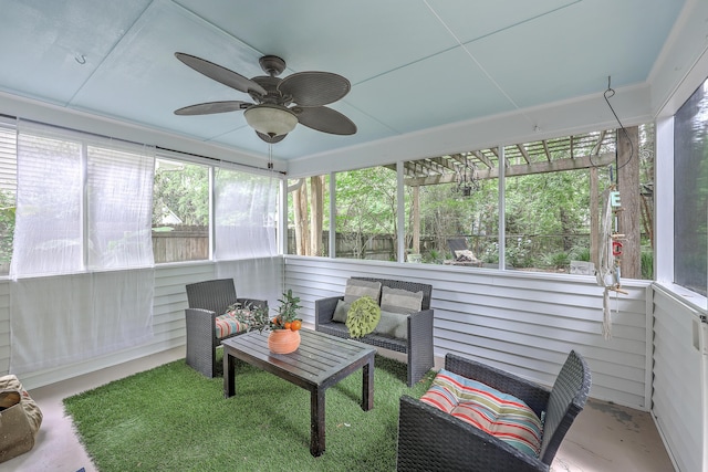 1972 Gray Battery Ct, Mount Pleasant, SC 29464 - sunroom featuring plenty of natural light, outdoor lounge area, and ceiling fan