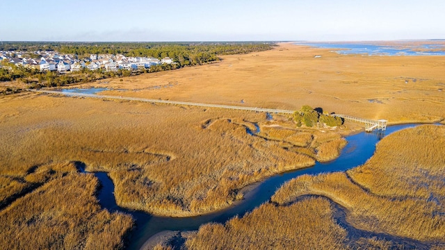 bird's eye view of a nearby body of water
