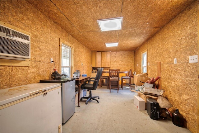 office area with a wall unit AC