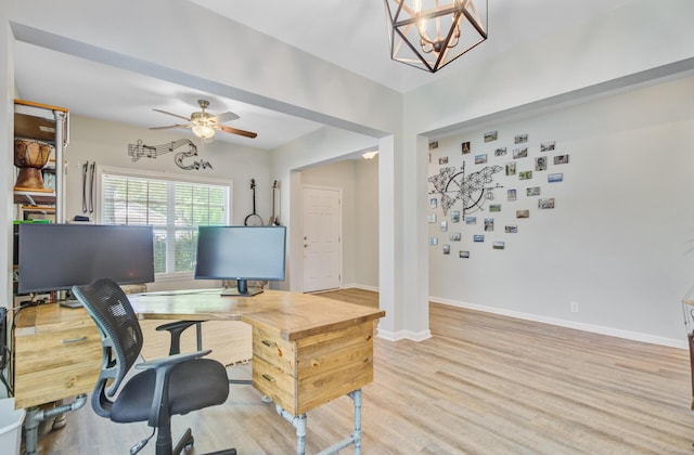 5433 Falling Tide, North Charleston, SC 29420 - office space with light wood-style floors, baseboards, ceiling fan, and a chandelier