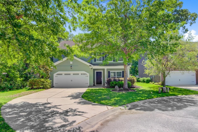 5433 Falling Tide, North Charleston, SC 29420 - view of property hidden behind natural elements featuring a front lawn, concrete driveway, and a garage