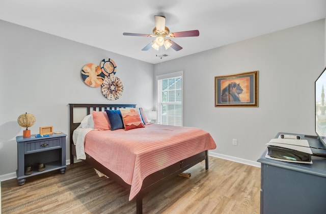 5433 Falling Tide, North Charleston, SC 29420 - bedroom with light wood-type flooring, baseboards, and ceiling fan