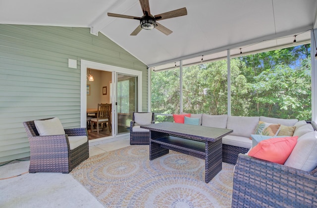 5433 Falling Tide, North Charleston, SC 29420 - sunroom / solarium featuring an outdoor hangout area, ceiling fan, and outdoor dining space
