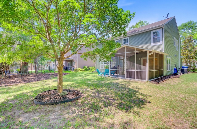 5433 Falling Tide, North Charleston, SC 29420 - back of house with a sunroom, a lawn, and cooling unit