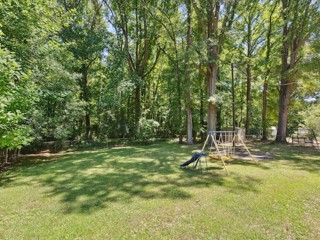 view of yard featuring a playground