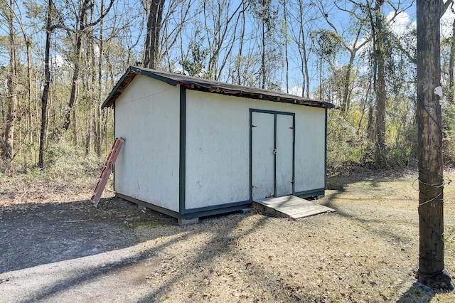 view of shed